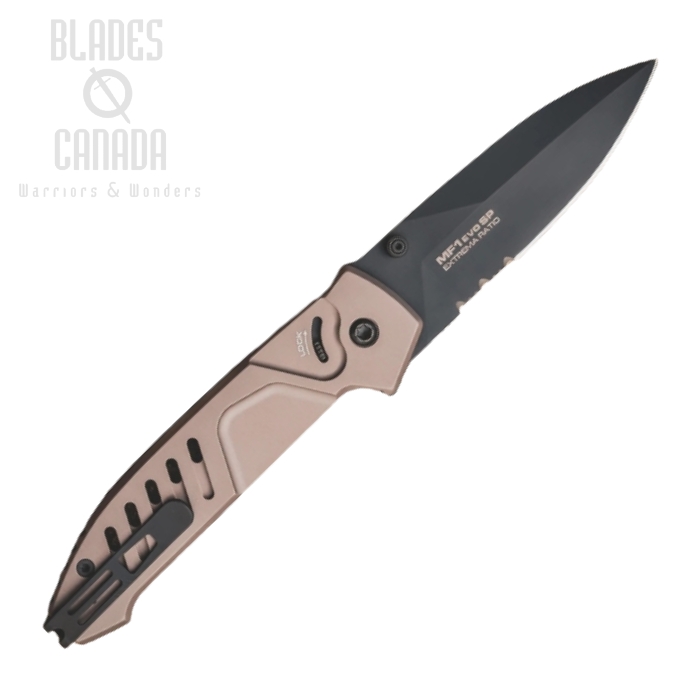 Extrema Ratio MF1 Evo SP Folding Knife, N690 Black Partially Serrated, Aluminum Tactical Mud